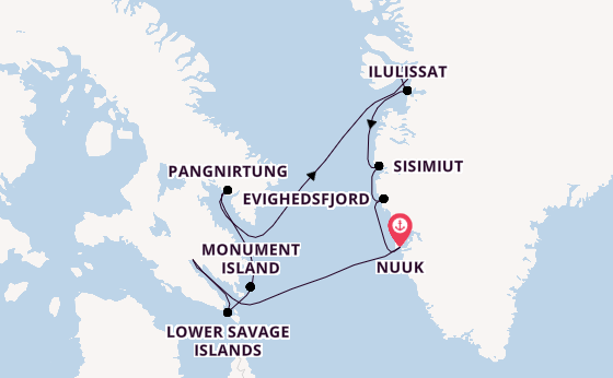 Arctica vanaf Nuuk, Groenland met de Silver Wind