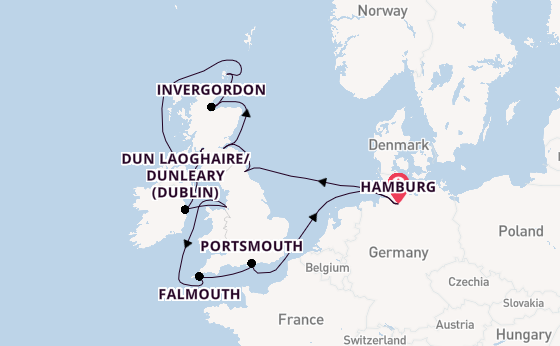 United Kingdom from Hamburg, Germany with the EUROPA