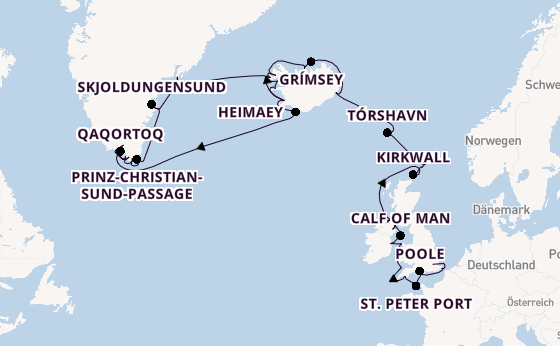 Arktis ab Greenwich (London), England auf der Seabourn Venture