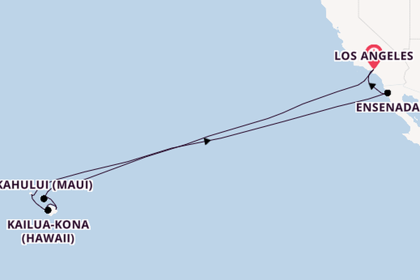 Hawaii from Los Angeles, California, USA with the Emerald Princess