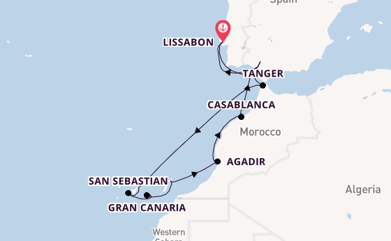 Canarische Eilanden vanaf Lissabon, Portugal met de Azamara Onward