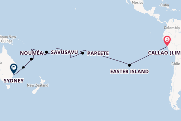 Transpacific from Callao (Lima), Peru with the Seven Seas Mariner