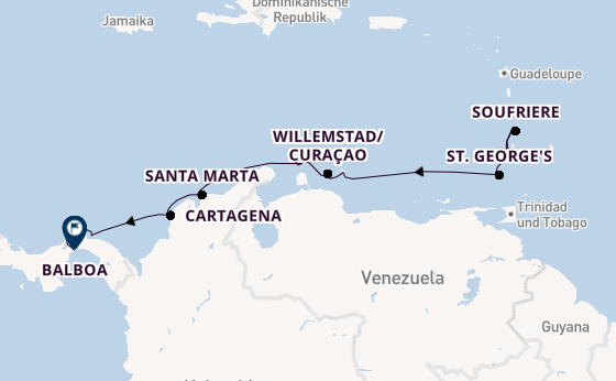 Südliche Karibik ab Deutschland auf der Royal Clipper