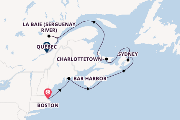 Nieuw-Engeland vanaf Boston, Verenigde Staten met de Norwegian Gem