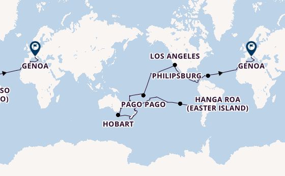 Round-the-World Trip from Valparaíso (Santiago), Chile with the MSC Magnifica