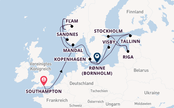 Norwegen ab Southampton, Großbritannien auf der Explora III