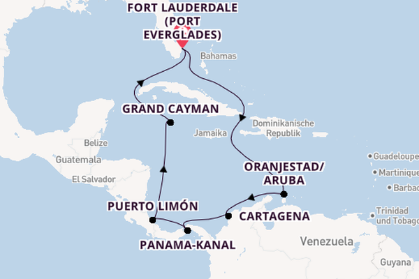 Mittelamerika ab Fort Lauderdale (Port Everglades), USA auf der Nieuw Amsterdam