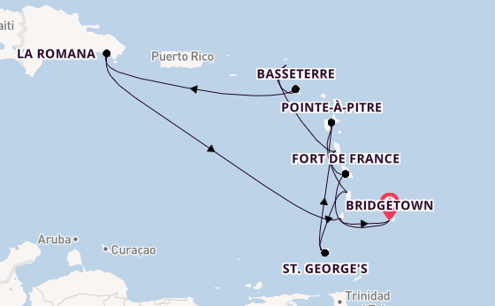 Südliche Karibik ab Bridgetown, Barbados auf der Mein Schiff 4