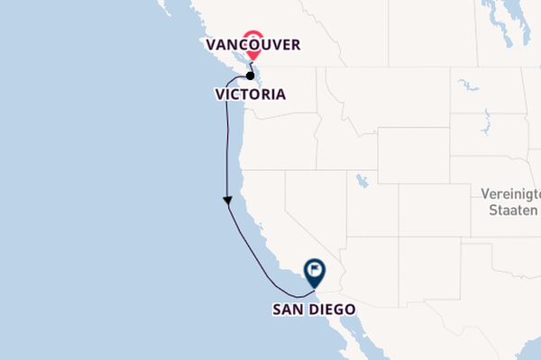 USA Westküste ab Vancouver, Kanada auf der Disney Wonder