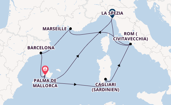 Westliches Mittelmeer ab Palma de Mallorca, Spanien auf AIDAcosma