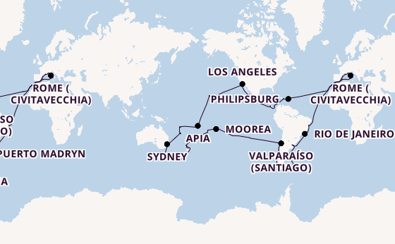 World Cruise from Genoa, Italy with the MSC Magnifica