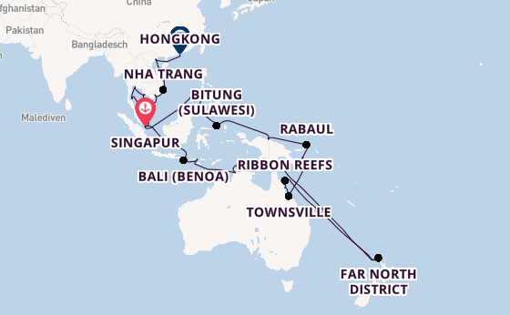 Südostasien ab Singapur, Singapur auf der Westerdam