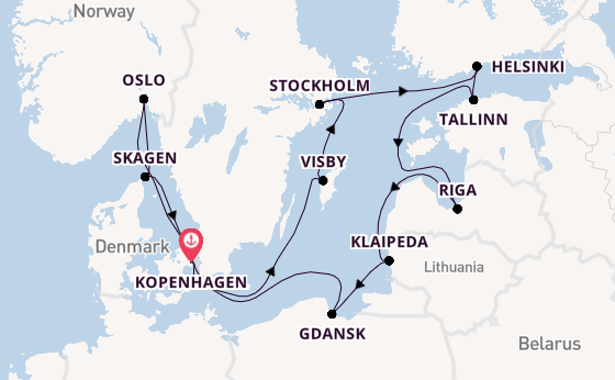Noorwegen vanaf Kopenhagen, Denemarken met de Caribbean Princess