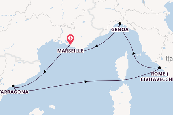 Western Mediterranean from Marseille, France with the MSC Magnifica