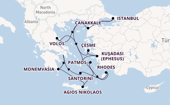 Eastern Mediterranean from Athens (Piraeus), Greece with the Seabourn Ovation 