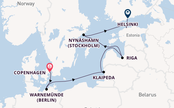 Baltic Sea from Copenhagen, Denmark with the Norwegian Jewel
