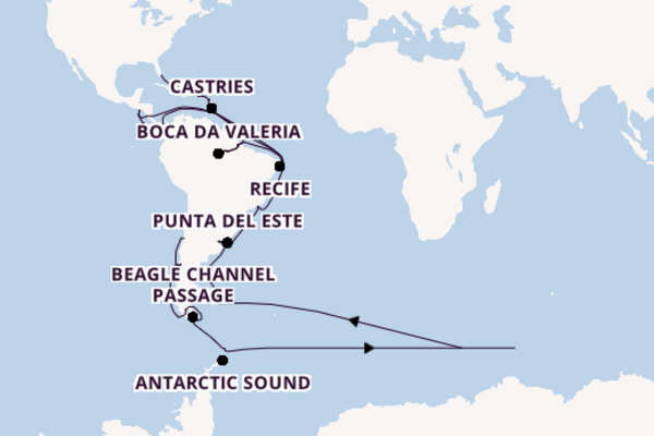Antarctica, Rio Carnival, the Amazon & Caribbean Journey
