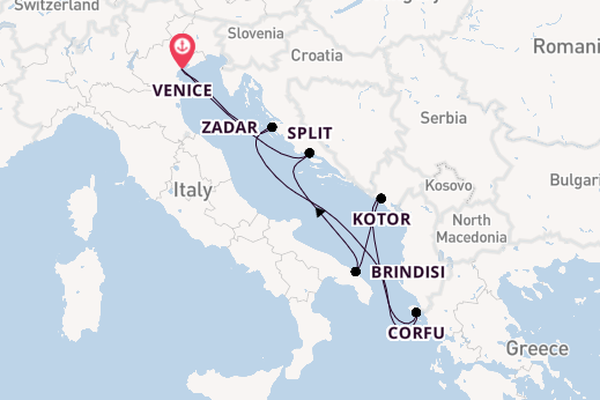 Mediterranean Sea from Venice, Italy with the MSC Armonia 