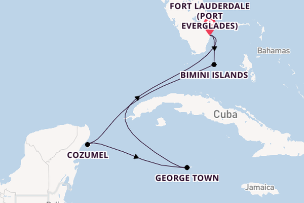 Western Caribbean from Fort Lauderdale (Port Everglades), Florida, USA with the Celebrity Reflection