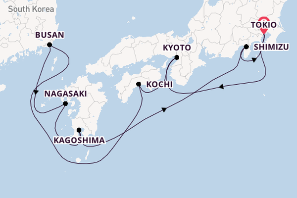 Japan vanaf Tokio, Japan met de Celebrity Millennium
