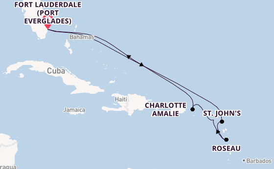 Caribbean from Fort Lauderdale (Port Everglades), Florida, USA with the Celebrity Eclipse