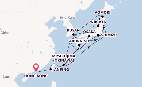 Japan from Hong Kong, China with the Seabourn Encore