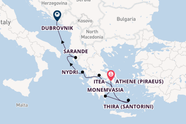 Oostelijke Middellandse Zee vanaf Athene (Piraeus), Griekenland met de Seabourn Quest