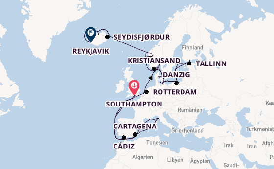 Westliches Mittelmeer ab Southampton, Großbritannien auf der Regal Princess