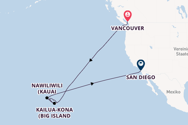 Polynesien ab Vancouver, Kanada auf der Koningsdam