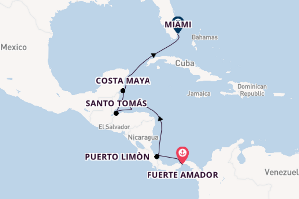 Journey with Azamara Cruises from Fuerte Amador to Miami