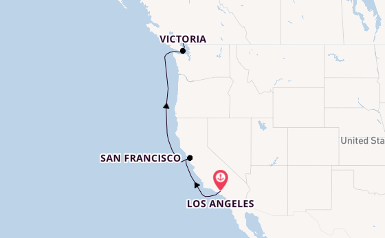 USA West Coast from Los Angeles, California, USA with the Royal Princess