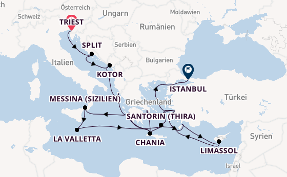 Östliches Mittelmeer ab Triest, Italien auf der Enchanted Princess