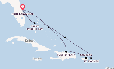 Karibik ab Port Canaveral, USA auf der Norwegian Getaway