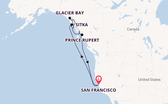Alaska & West Canada from San Francisco, USA with the Ruby Princess