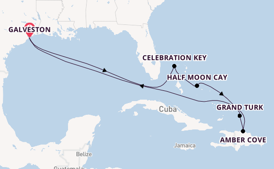 Caribbean vanaf Galveston, Verenigde Staten met de Carnival Sunshine