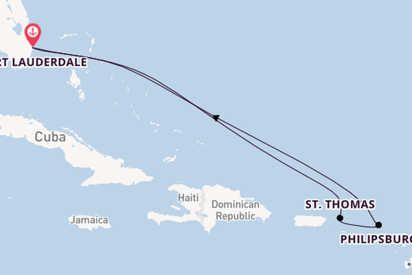 Oostelijke Caraïben vanaf Fort Lauderdale, Verenigde Staten met de Sun Princess