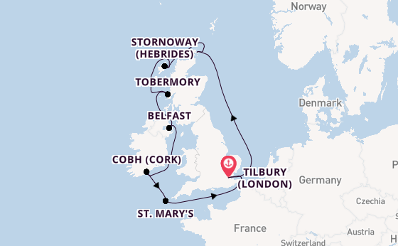 13 day cruise from London