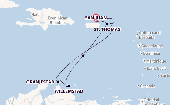 Caribbean vanaf San Juan, Puerto Rico met de Norwegian Prima