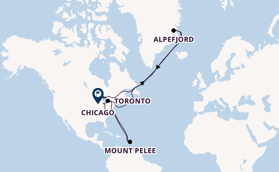 Southern Caribbean from Welland Canal, Ontario, Canada with the Viking Polaris