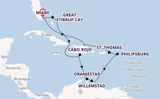 Caribbean vanaf Miami, Verenigde Staten met de Norwegian Jewel