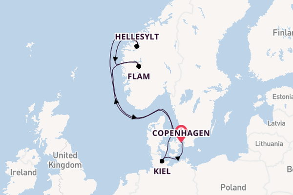 Norway from Copenhagen, Denmark with the MSC Euribia