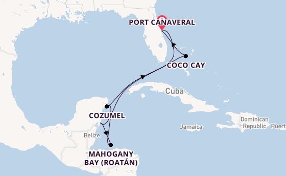 Caribbean from Port Canaveral, Florida, USA with the Harmony of the Seas
