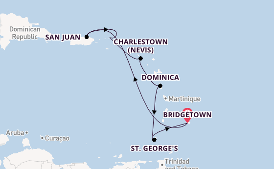 Caribbean from Bridgetown, Barbados with the Emerald Princess