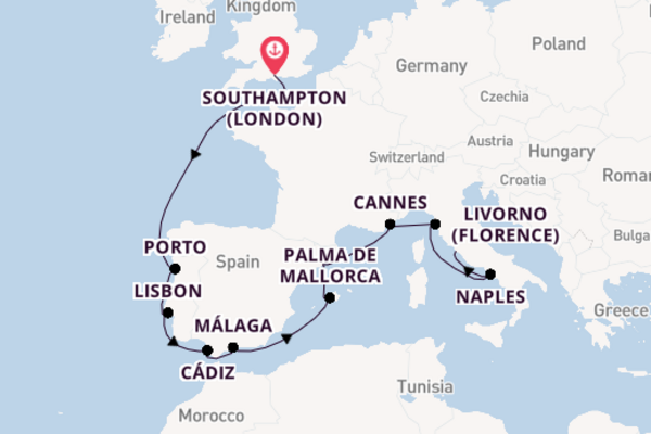 Western Mediterranean from Southampton with the Norwegian Pearl