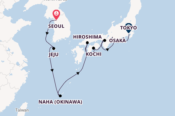 Japan from Seoul, South Korea with the Norwegian Sun
