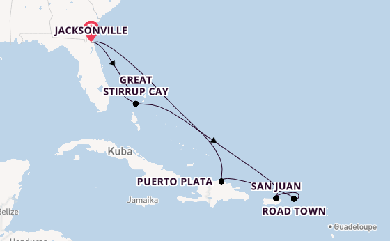 Karibik ab Jacksonville, Florida USA auf der Norwegian Dawn