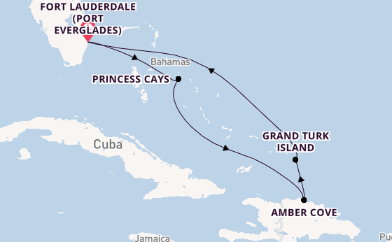 Caribbean from Fort Lauderdale (Port Everglades), Florida, USA with the Regal Princess