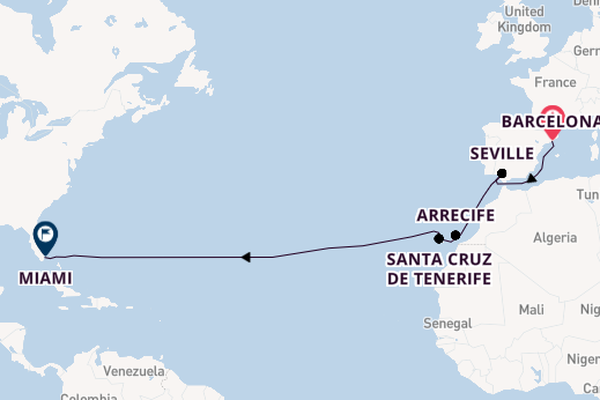 Transatlantic from Barcelona, Spain with the Queen Elizabeth
