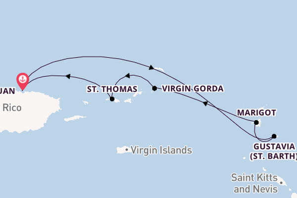 Eastern Caribbean from San Juan, Puerto Rico with the Ilma