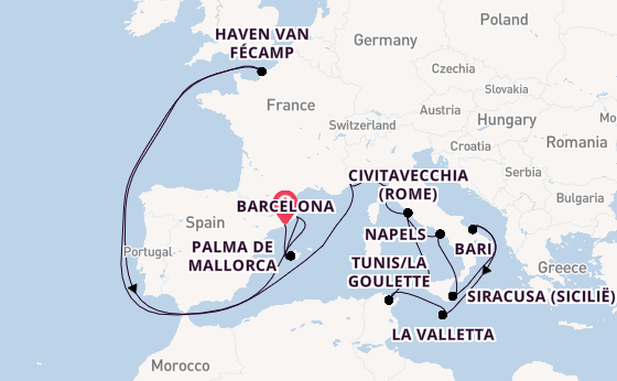 Westelijke Middellandse Zee vanaf Barcelona, Spanje met de EXPLORA II